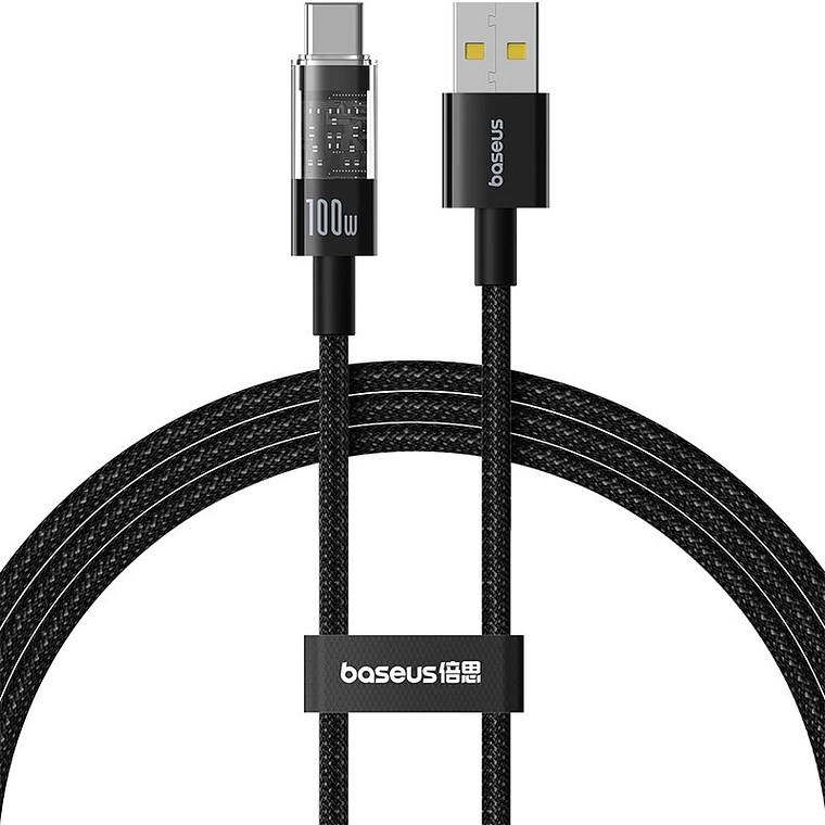 CABLE BASEUS USB  A - USB C - 100W - CARGA RAPIDA - 1MT - NEGRO 2