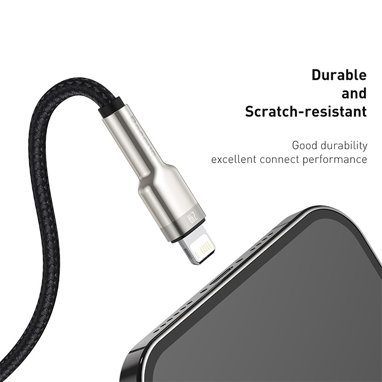 Baseus USB A - Lightning para iPhone - Carga Rápida 20W - 1 Metro 2