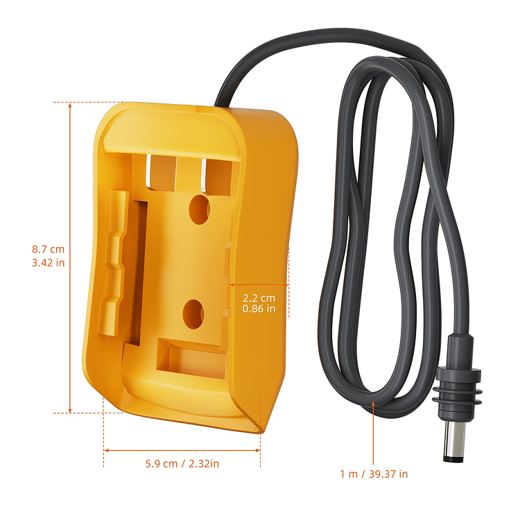 ADAPTADOR DE BATERIA DEWALT 18V - 20V - 1MT - STARLINK MINI 2