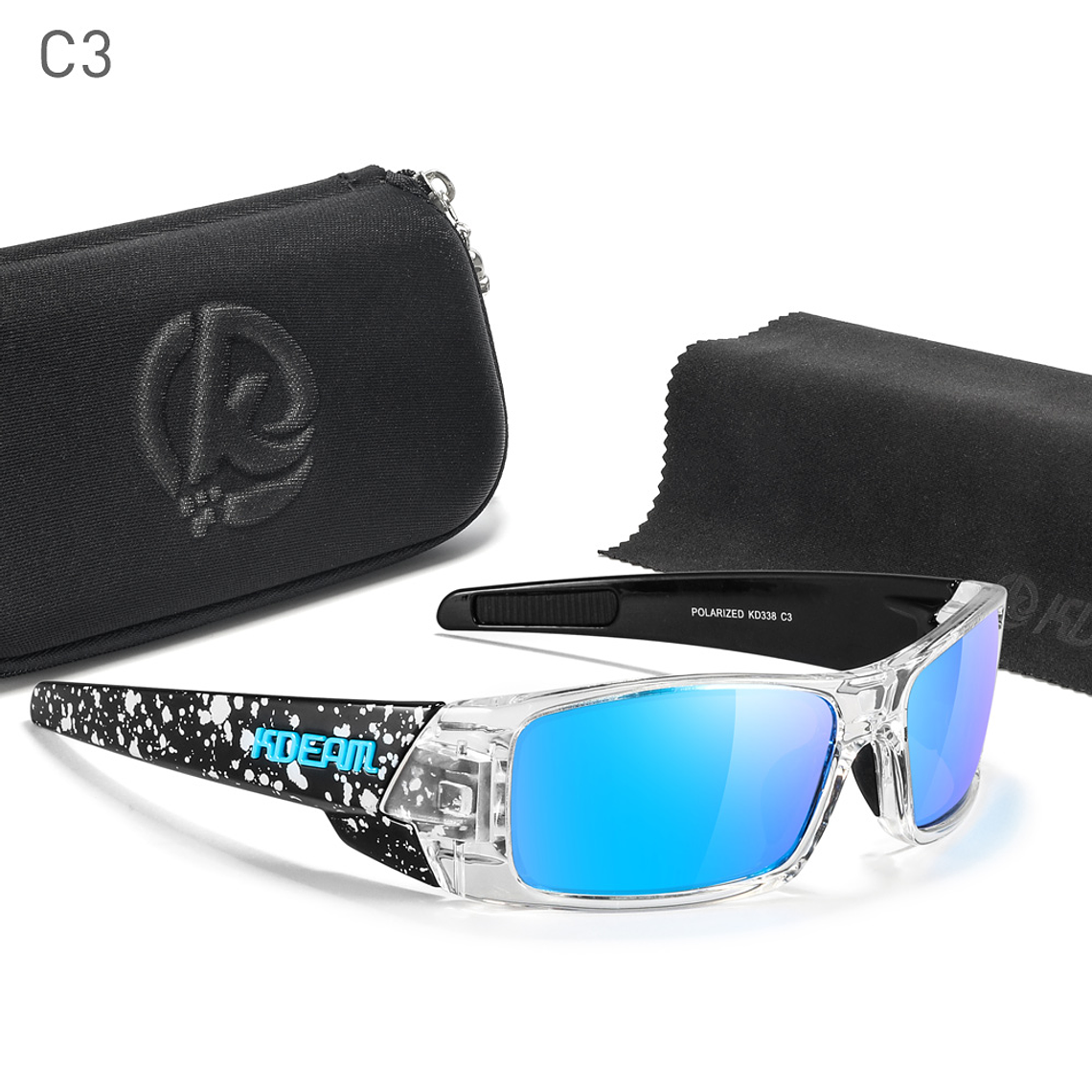 LENTES DE SOL MARCA KDEAM - AZUL - KD338-C3 1