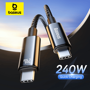 CABLE BASEUS USB C a C - 240W - CARGA RAPIDA - 1 METRO