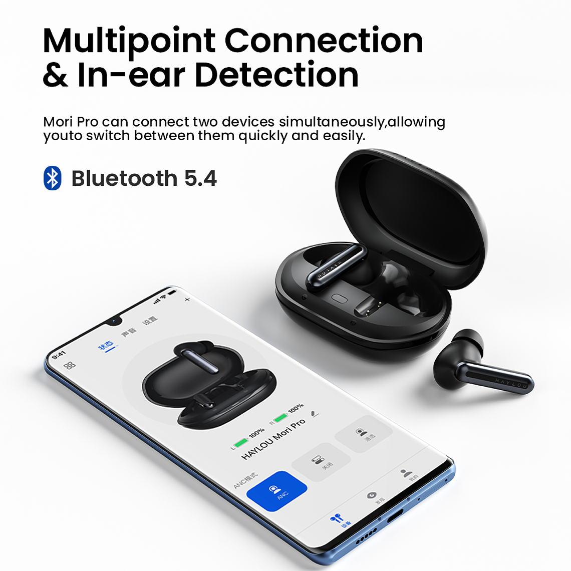 AUDIFONOS HAYLOU MORI PRO - AURICULARES INALAMBRICOS - NEGRO 2