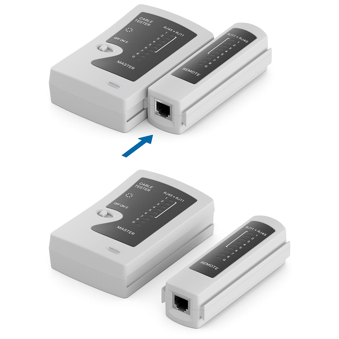 Testeador Ethernet Rj45 - Rj11 - Zoerax - Blanco 3