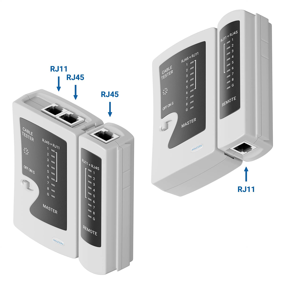 Testeador Ethernet Rj45 - Rj11 - Zoerax - Blanco 4
