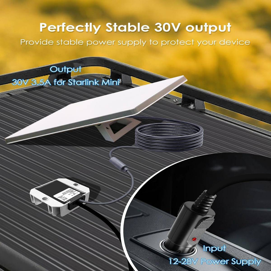 Inversor De Energia Para Starlink Mini 12v A 48v -  Para Vehiculo tipo cenicero 5
