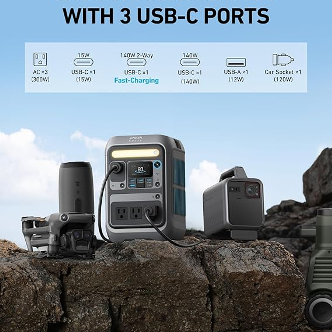  Anker Estación de energía portátil SOLIX C300 5