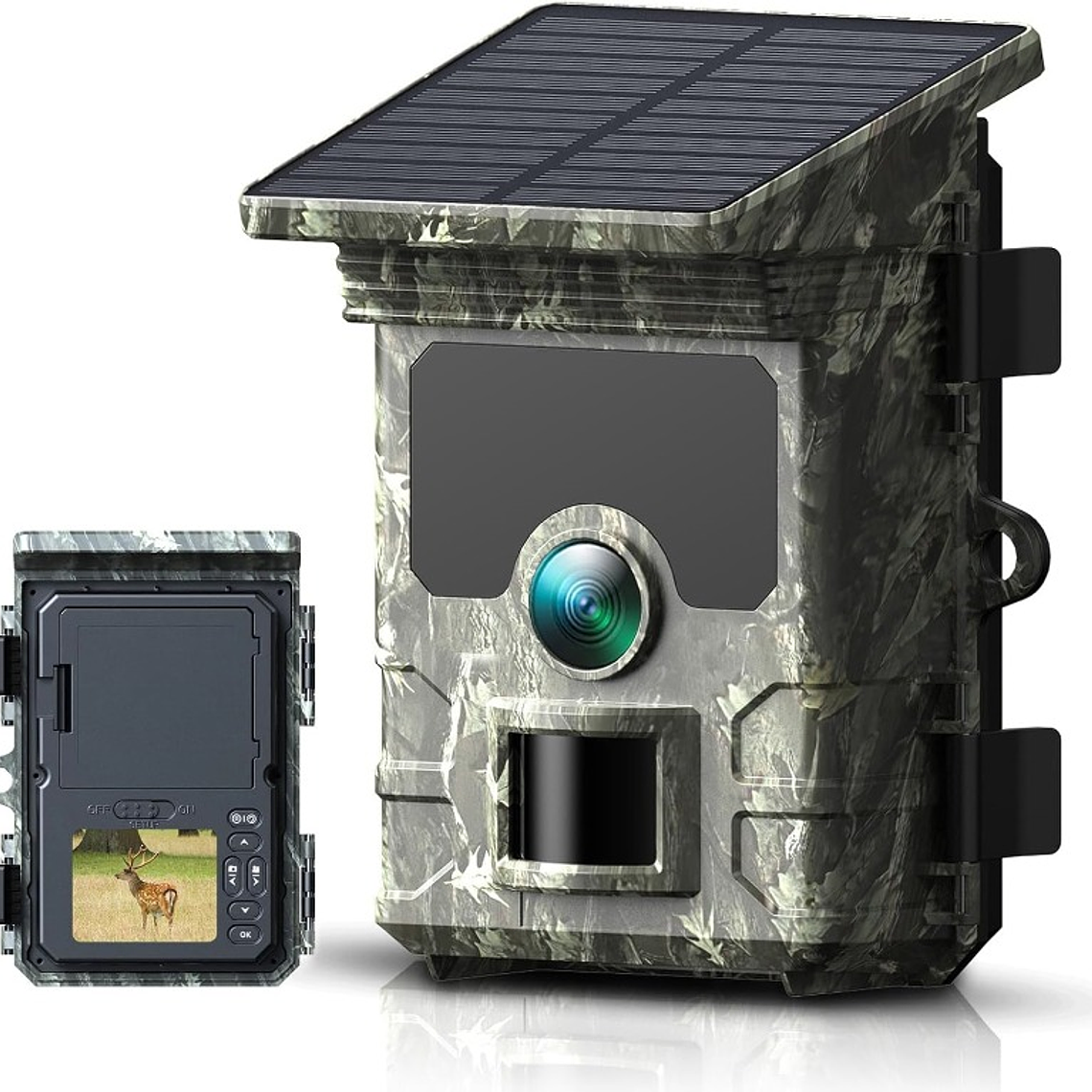 CAMARA TRAMPA PARA CAZA CON PANEL SOLAR DE 30 MP - 2K - HC-600A 1