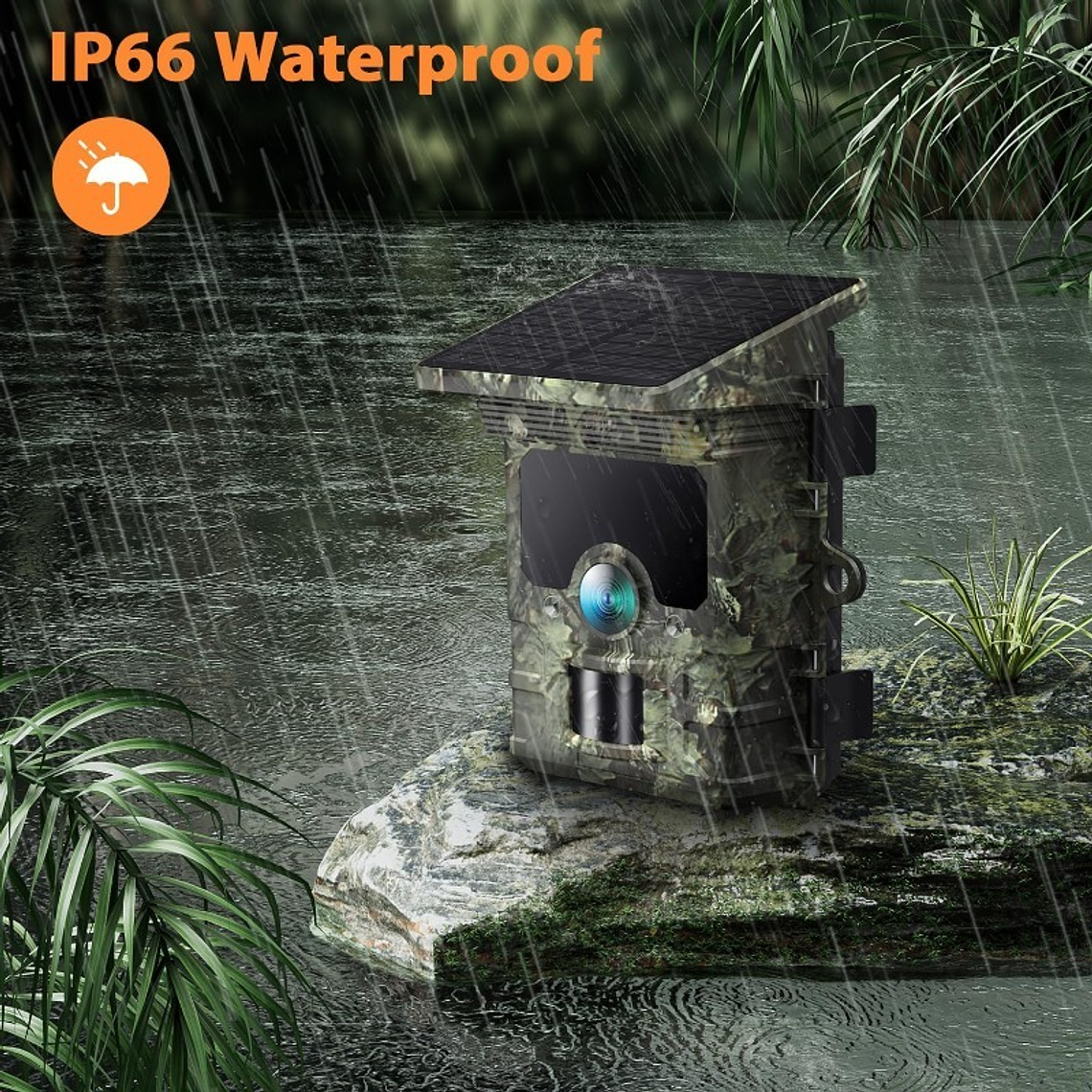 CAMARA TRAMPA PARA CAZA CON PANEL SOLAR DE 30 MP - 2K - HC-600A 5