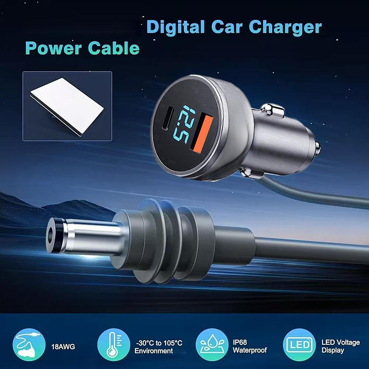 Cable de Alimentacion Para Automovil Starlink Mini 3 Metros 3