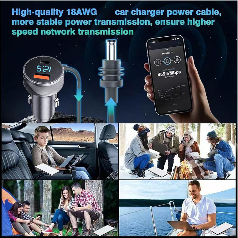 Cable de Alimentacion Para Automovil Starlink Mini 5 Metros 6