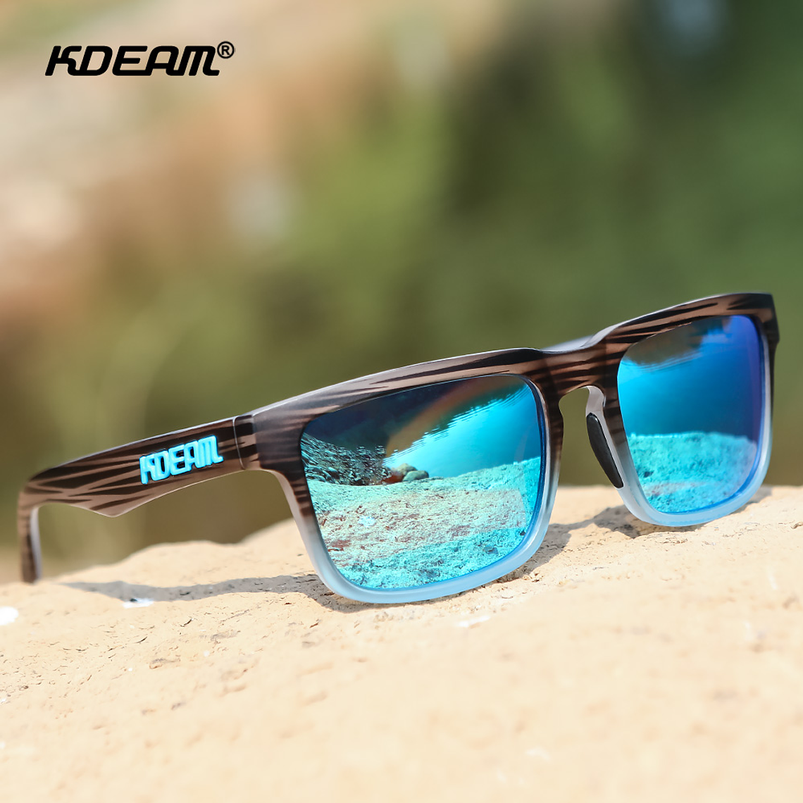 Lentes de Sol KDEAM Polarizados Marco Marrón - Modelo C19 Lunas Celestes UV400 para Conducir 4