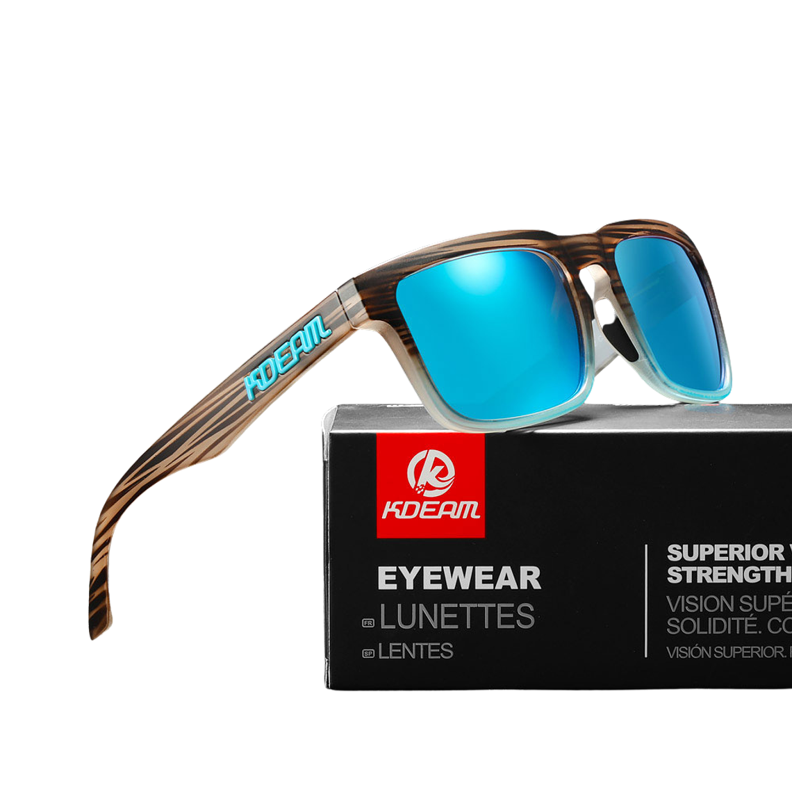 Lentes de Sol KDEAM Polarizados Marco Marrón - Modelo C19 Lunas Celestes UV400 para Conducir 1