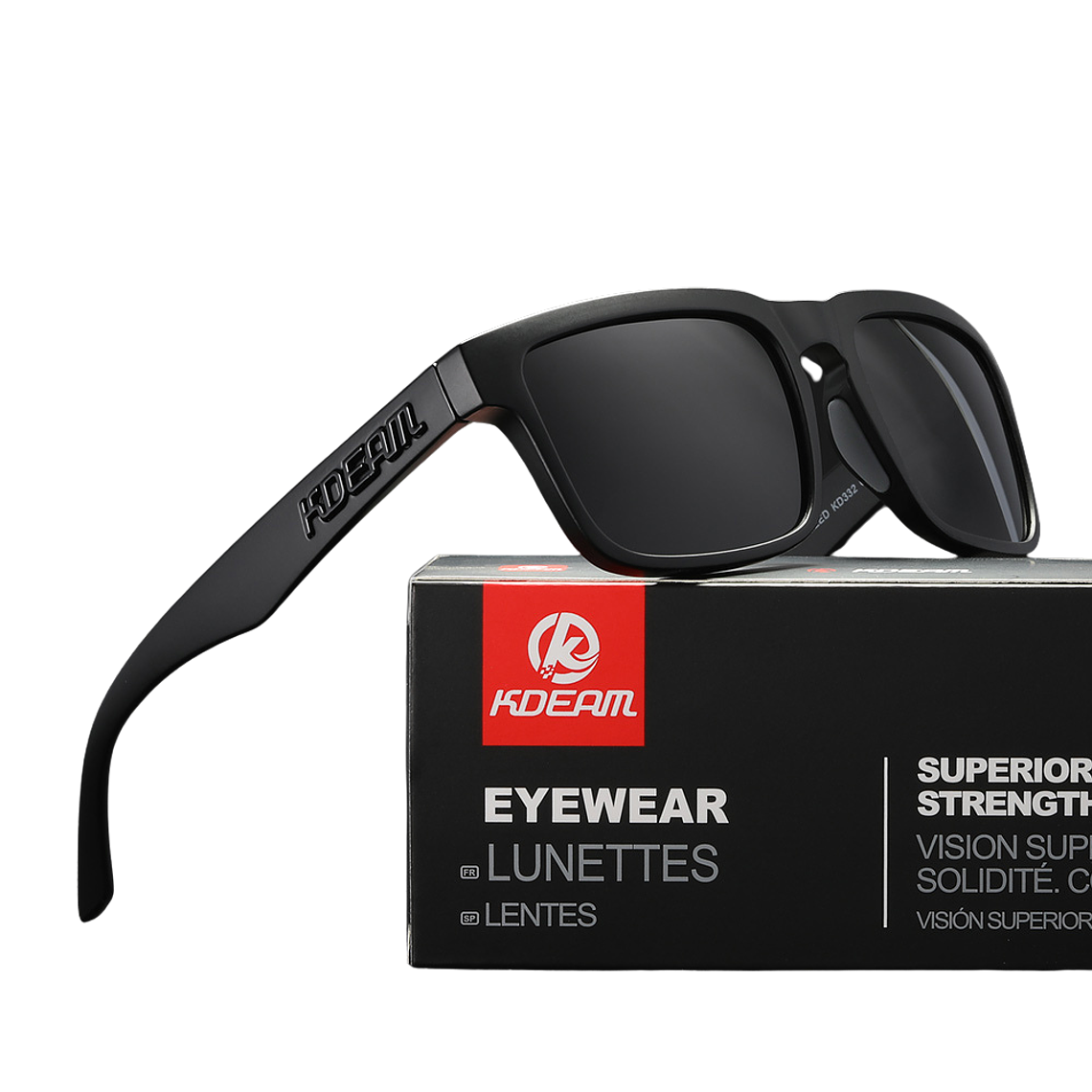 Lentes de Sol KDEAM Polarizados Marco y Lunas Negras - Modelo C1  UV400 para Conducir 1