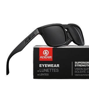 Lentes de Sol KDEAM Polarizados Marco y Lunas Negras - Modelo C1  UV400 para Conducir