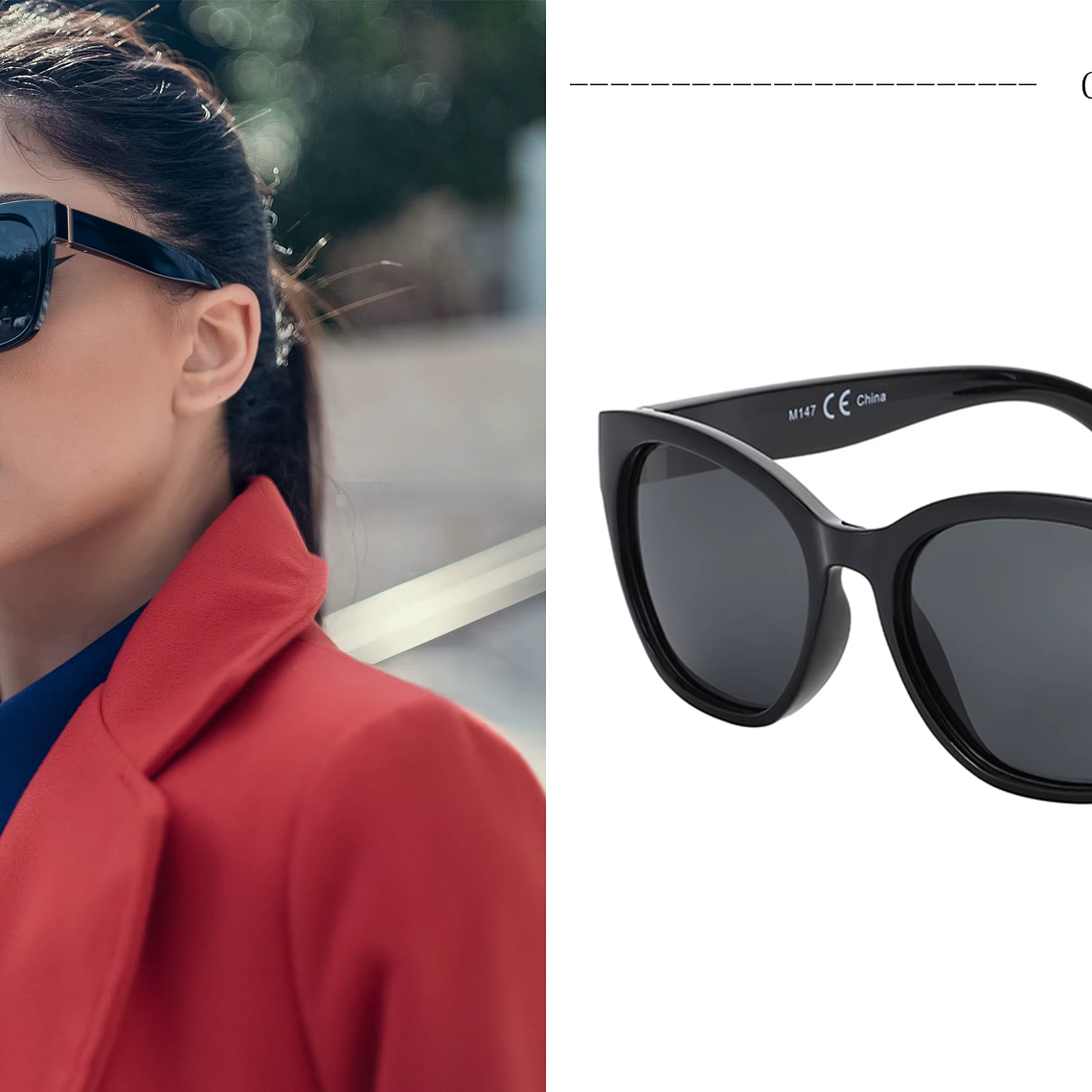 Lentes de Sol Zenottic Polarizados Marco Negro - Modelo ZS2204-001 UV400 Montura de Mariposa 2