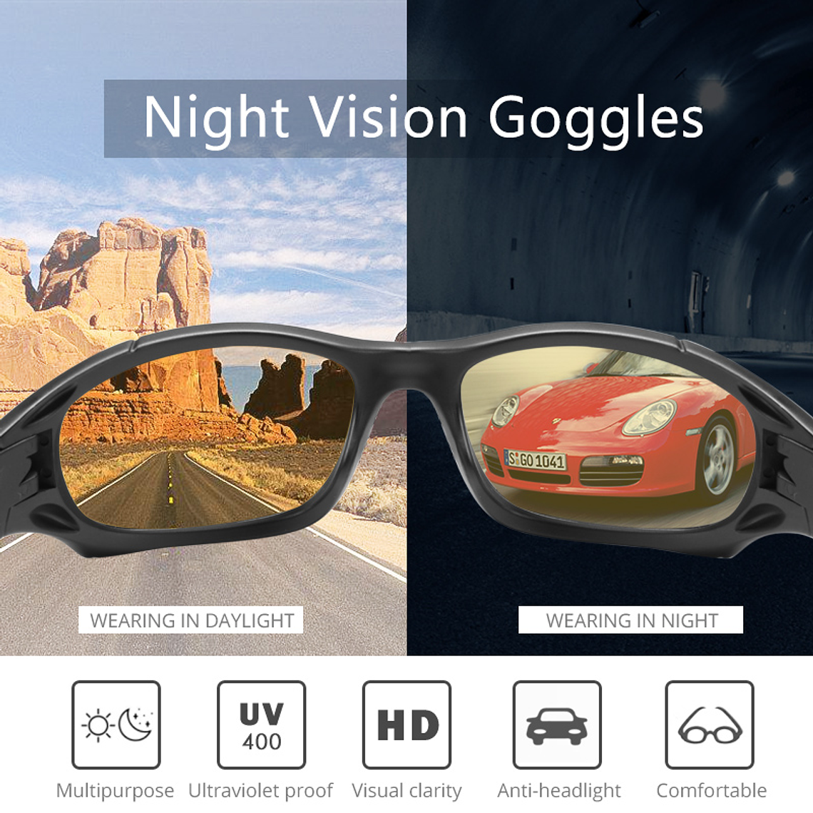 Lentes de Sol KDEAM Negro Polarizados Tacticos - Modelo KD0623-C1  para Hombre 4