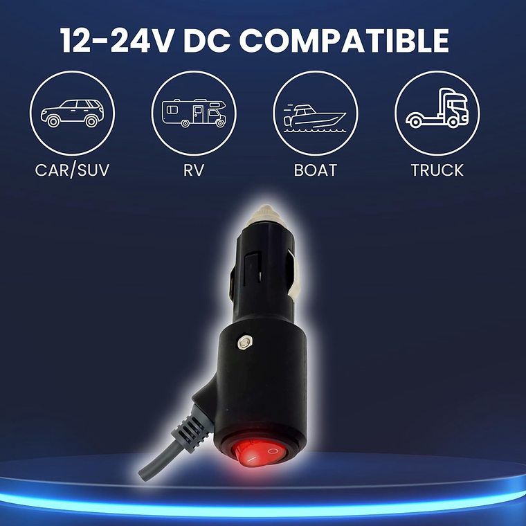 Cargador de Auto Para Starlink Mini Con Interruptor Indicador LED - 3 Metros - Protección Contra Sobretensiones 4