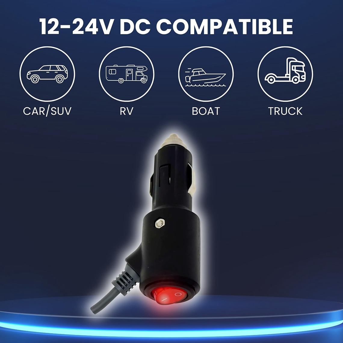 Cargador de Auto Para Starlink Mini Con Interruptor Indicador LED - 2 Metros - Protección Contra Sobretensiones 4