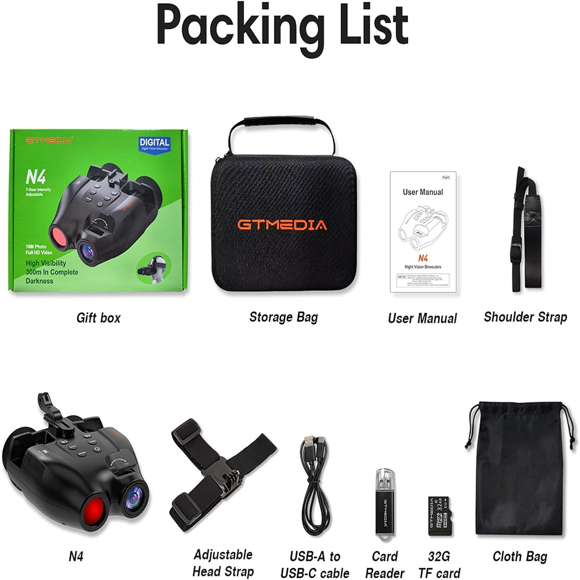 Binoculares de Visión Nocturna GTMEDIA N4 - Zoom Digital 5X 2
