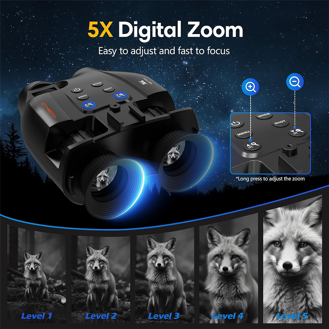 Binoculares de Visión Nocturna GTMEDIA N4 - Zoom Digital 5X 6
