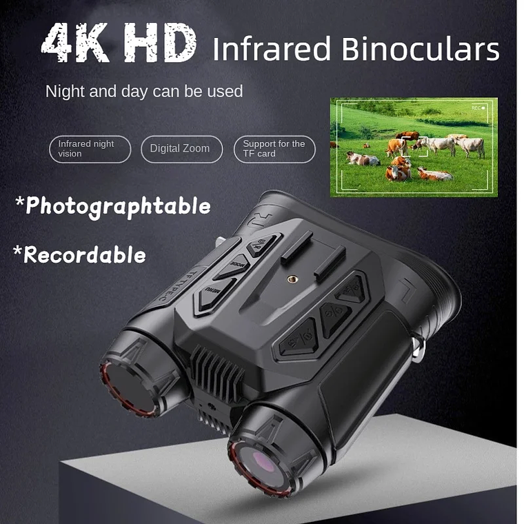 Binocular Digital de Visión Nocturna Infrarroja NVC 900 4K UHD WIFI Para Caza y Camping con Zoom 16X de 48MP 7