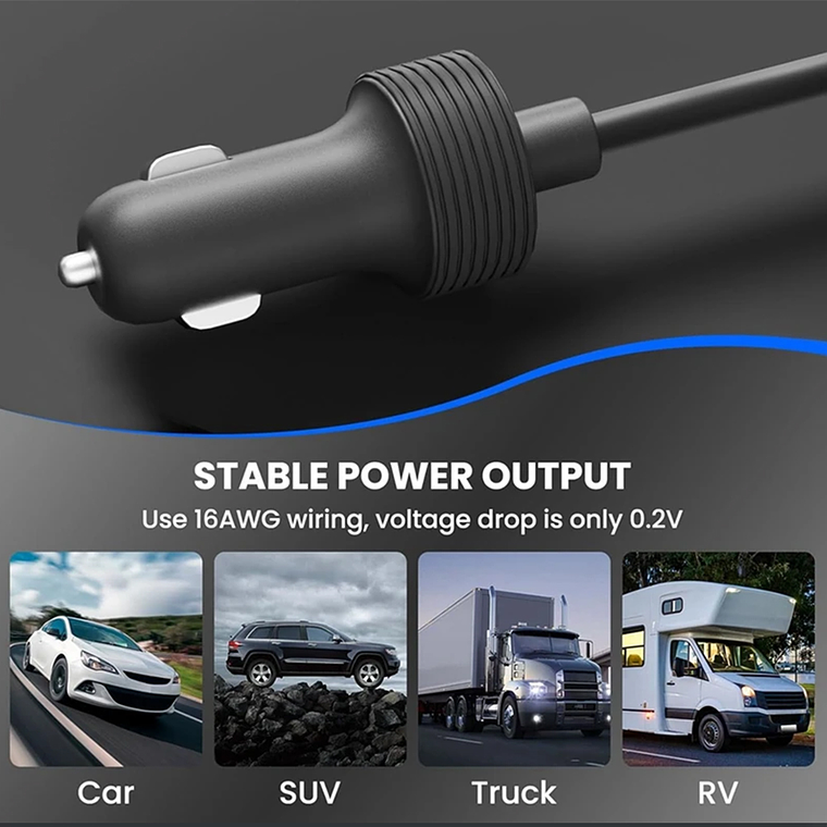 Cargador de Auto Para Starlink Mini 12V - 48V  - 3 Metros 2