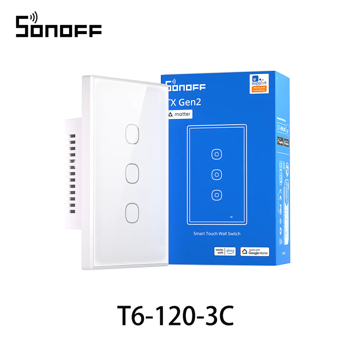 Interruptor Inteligente Sonoff Tx Gen 2 - T6 - 3 Botones - Matter 1