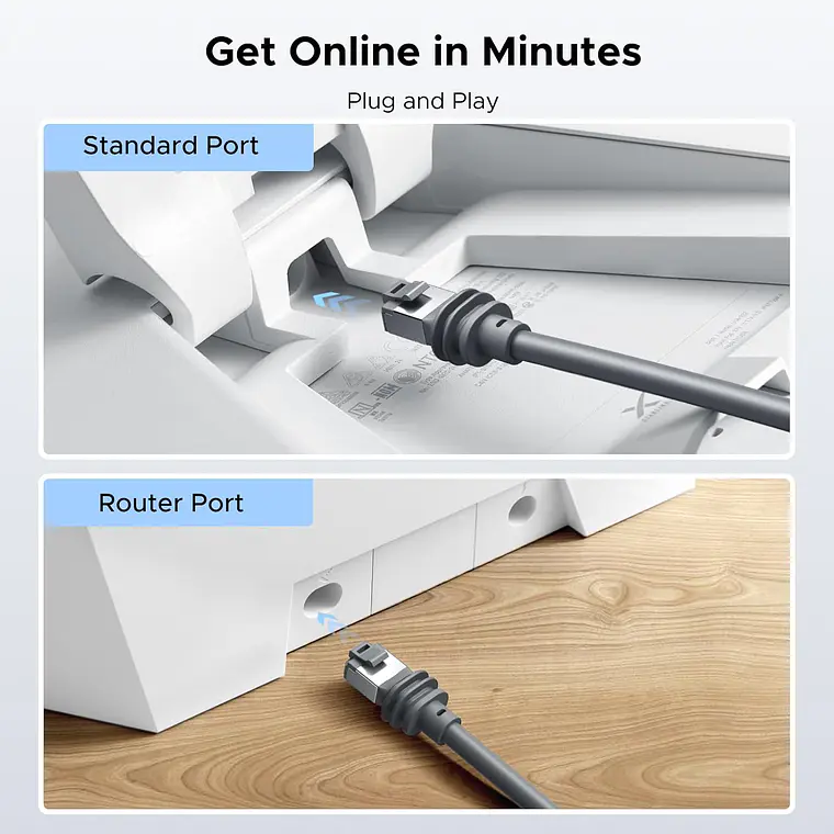 Cable de Datos Ethernet Ugreen Para Starlink Gen 3 V3 y Starlink Mini - 45 Metros - Conector RJ45 Impermeable IP67 Blindado 4