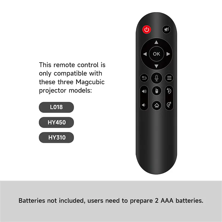 Control Remoto para Proyector Magcubic L018, HY450, HY310, HY350, HY260Pro 3