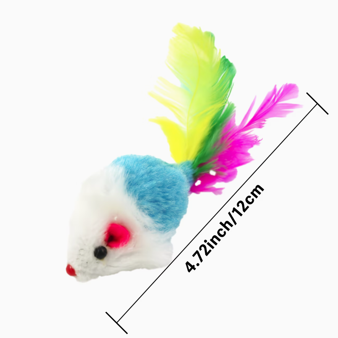 Juguete Raton con Plumas Set x5  2