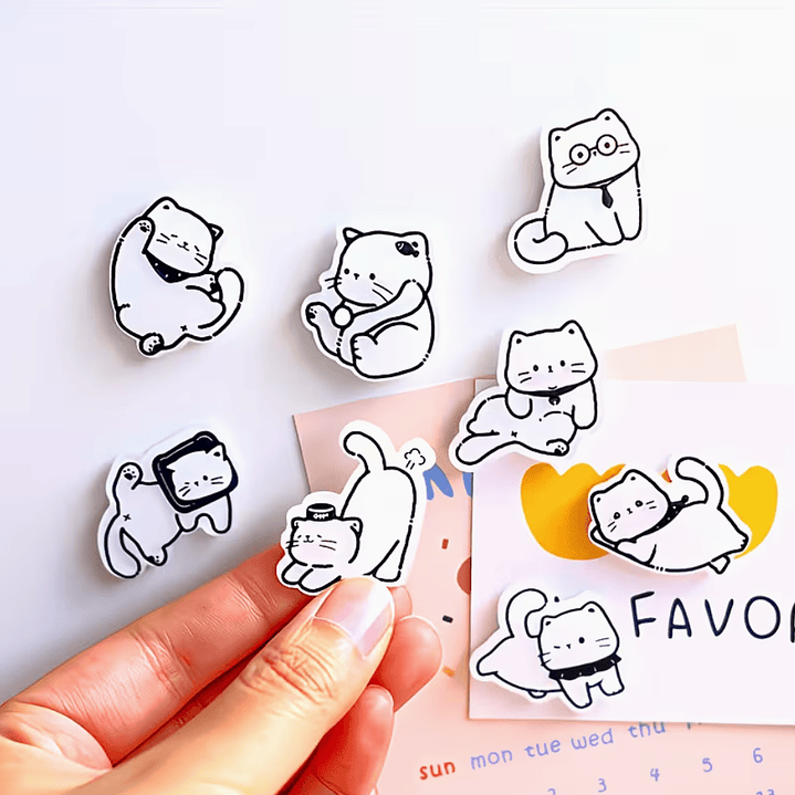 Set x9 Imanes de Gatito 1