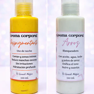 Kit 2 cremas corporales despigmentante y arroz