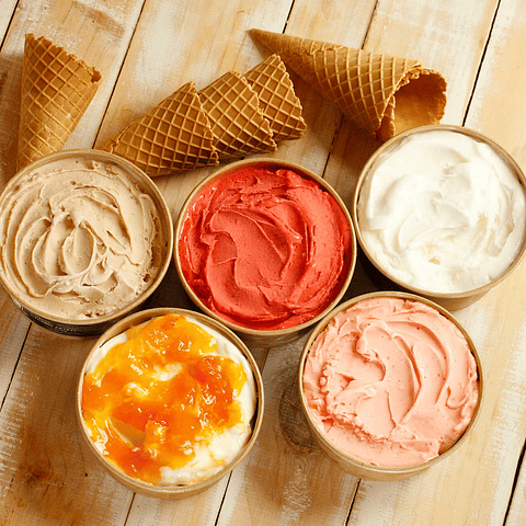 Helados con Diversos Sabores