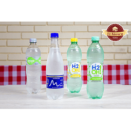 Agua en botella con gas, sin gas y saborizadas