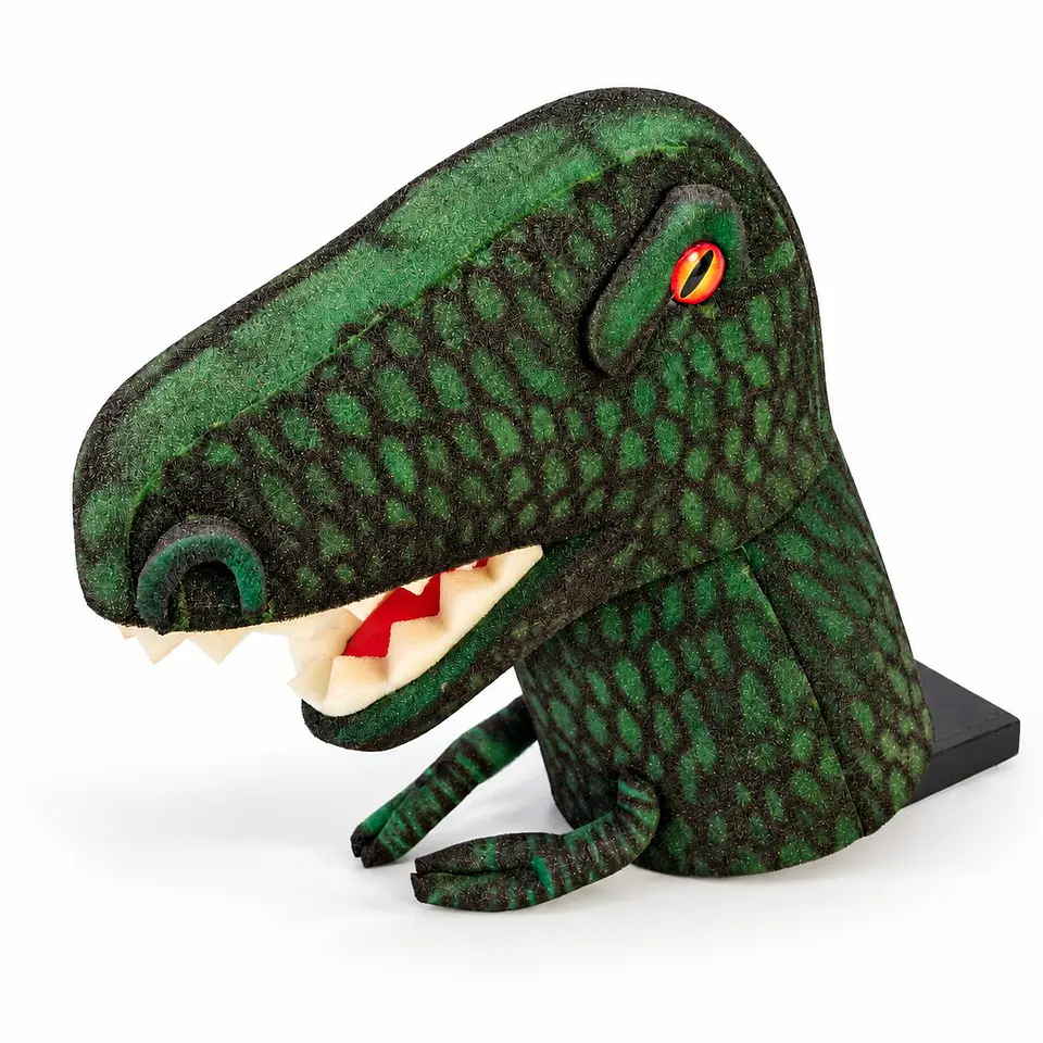 Títere de gomaespuma Dinosaurio Rex Verde 2