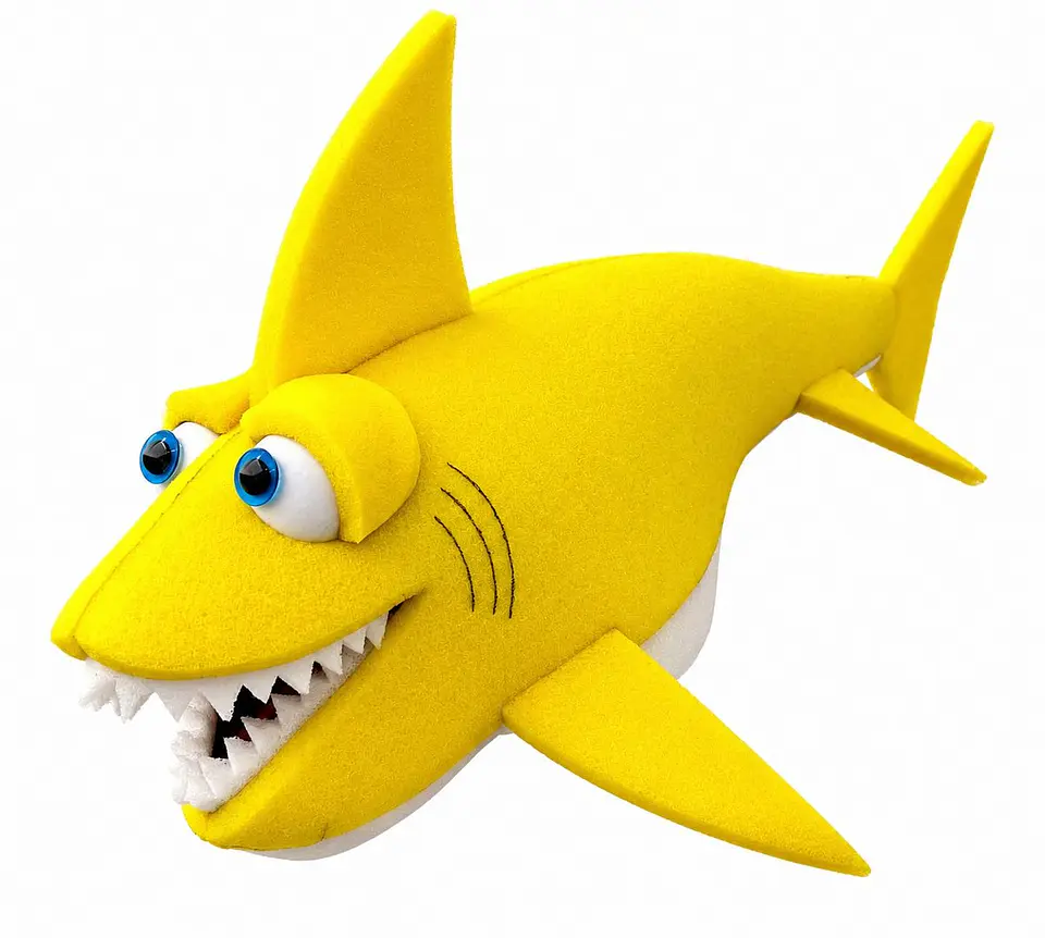 Títere de gomaespuma Tiburón Amarillo 1