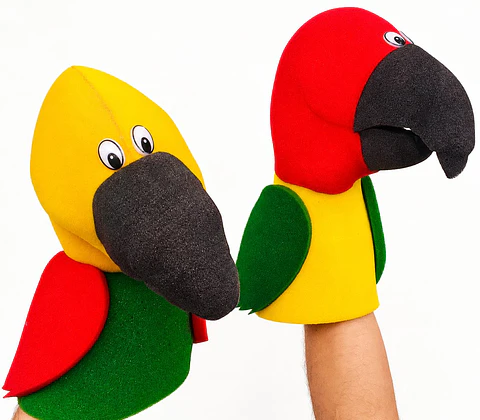 Títeres de gomaespuma Loros