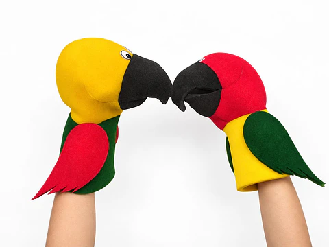 Títeres de gomaespuma Loros