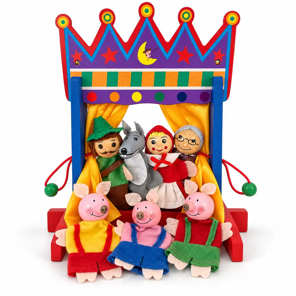 Teatrillo + Cuento de Caperucita Roja + Cuento de Los Tres Cerditos (versión dedo) 1