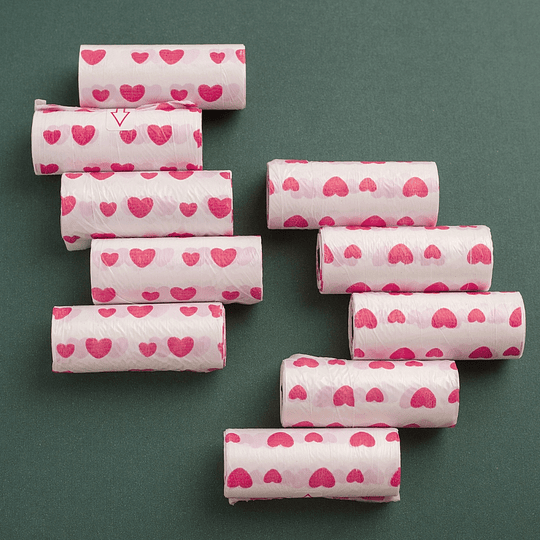 Pack 3 rollos de Bolsas Sanitarias Corazones