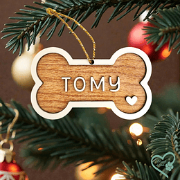 Adorno Navidad Huesito Madera