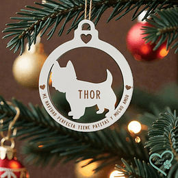 Adorno Navidad Blanco Westie