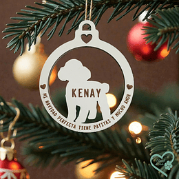 Adorno Navidad Blanco Poodle