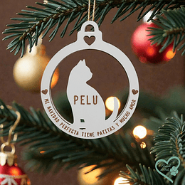 Adorno Navidad Blanco Gatito