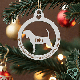 Adorno Navidad Blanco Beagle