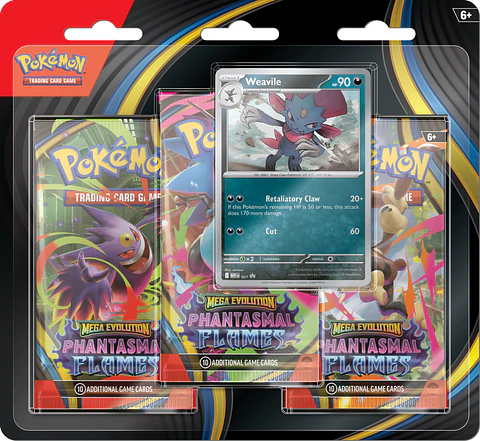 Pokemon TCG Mega Evolution Phantasmal Flames - 3-Pack Blister Español