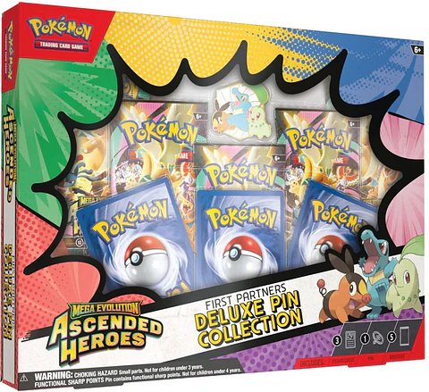 Pokemon TCG Mega Evolution - Ascended Heroes First Partners Deluxe Pin Collection Español
