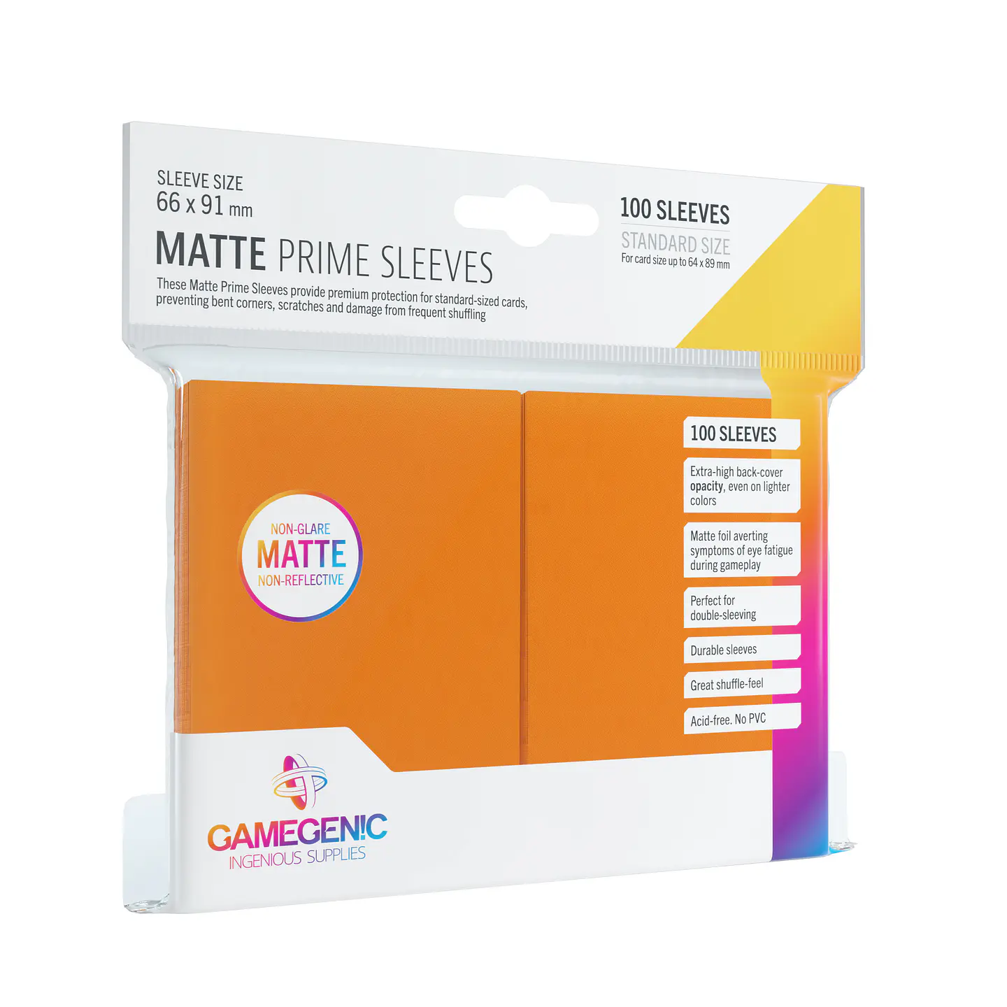 GG BGG Sleeves Matte Prime Sleeves - Orange (100) 1