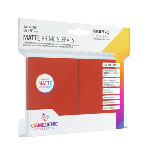 GG BGG Sleeves Matte Prime Sleeves - Red (100)