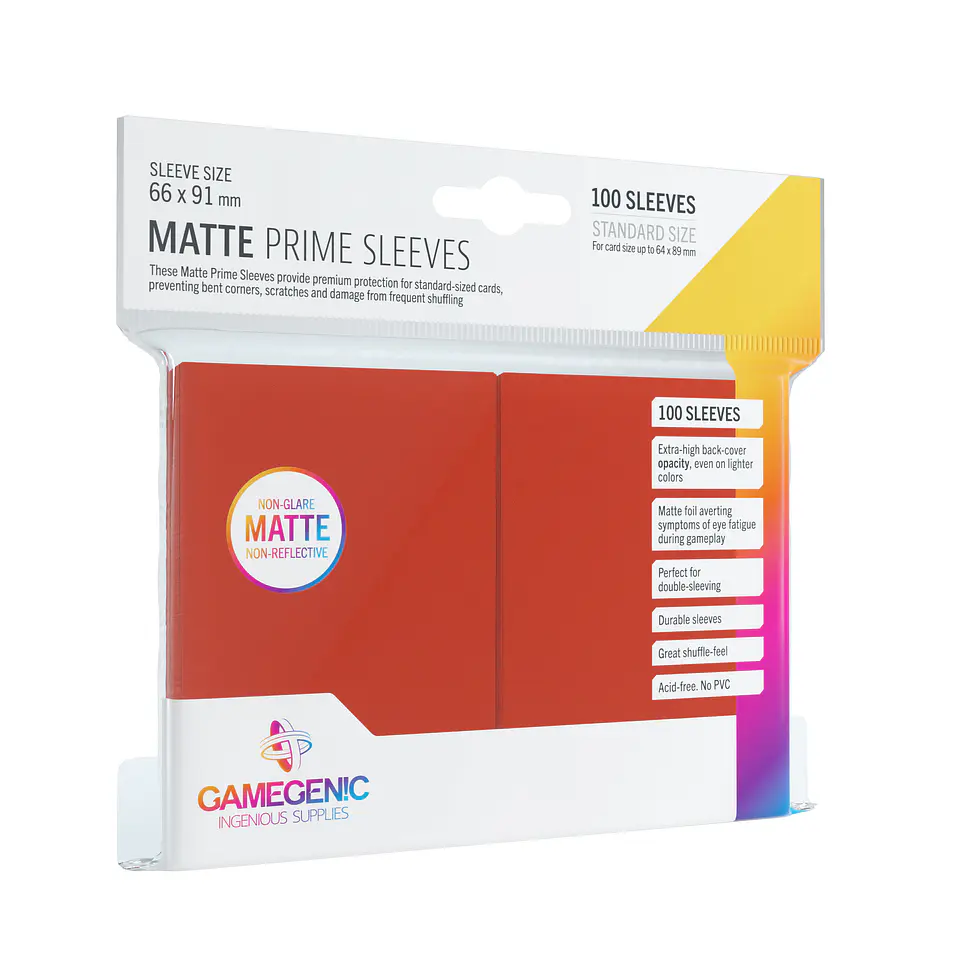 GG BGG Sleeves Matte Prime Sleeves - Red (100) 1